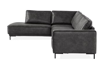 Akron 2,5-sits Soffa med Schäslong Vänster Bondedläder - Mörkgrå - Möbler - Soffa - Skinnsoffor