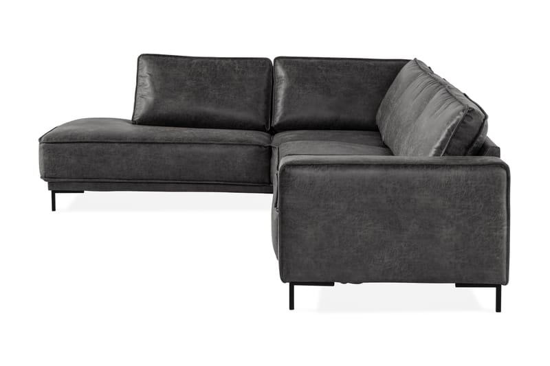 Akron 2,5-sits Soffa med Schäslong Vänster Bondedläder - Mörkgrå - Möbler - Soffa - Skinnsoffor