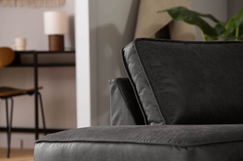 Akron 2,5-sits Soffa med Schäslong Vänster Bondedläder - Mörkgrå - Möbler - Soffa - Skinnsoffor