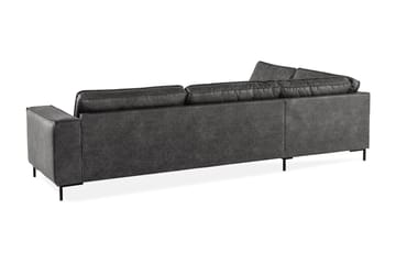 Akron 2,5-sits Soffa med Schäslong Vänster Bondedläder - Mörkgrå - Möbler - Soffa - Skinnsoffor