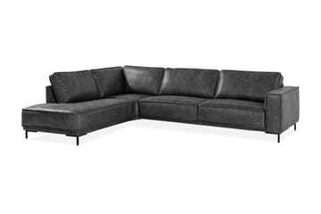 Akron 2,5-sits Soffa med Schäslong Vänster Bondedläder - Mörkgrå - Möbler - Soffa - Skinnsoffor