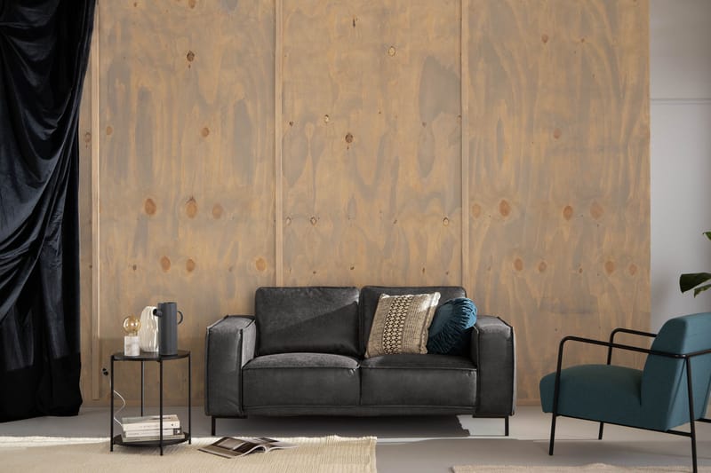 Akron 2-sits Soffa Bondedläder - Mörkgrå - Möbler - Soffa - Skinnsoffor