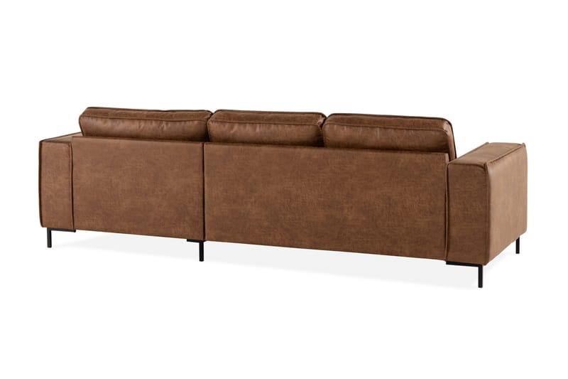 Akron 2-sits Soffa med Divan Höger Bondedläder - Brun - Möbler - Soffa - Skinnsoffor