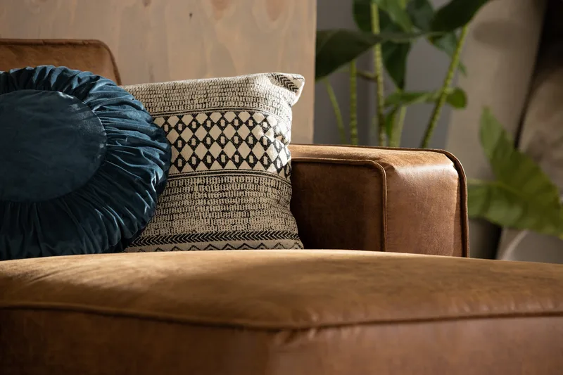 Akron 2-sits Soffa med Divan Höger Bondedläder - Brun - Möbler - Soffa - Skinnsoffor