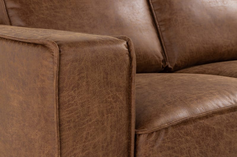 Akron 2-sits Soffa med Divan Höger Bondedläder - Brun - Möbler - Soffa - Skinnsoffor