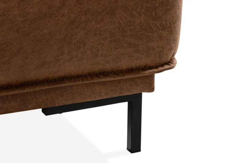 Akron 2-sits Soffa med Divan Höger Bondedläder - Brun - Möbler - Soffa - Skinnsoffor