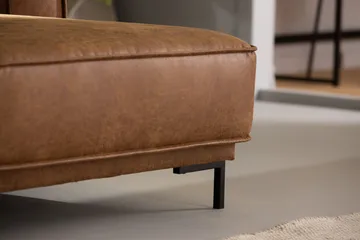 Akron 2-sits Soffa med Divan Höger Bondedläder - Brun - Möbler - Soffa - Skinnsoffor