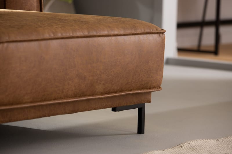 Akron 2-sits Soffa med Divan Höger Bondedl äder - Brun - Möbler - Soffa - Skinnsoffor