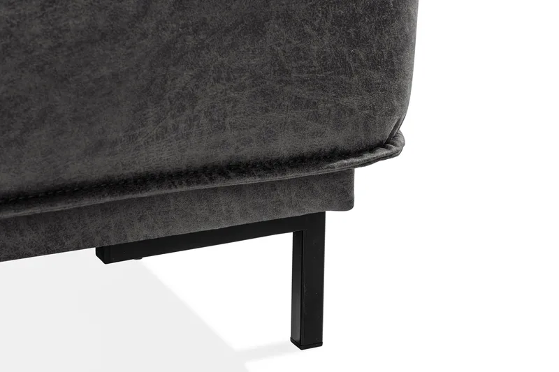 Akron 2-sits Soffa med Divan Höger Bondedläder - Mörkgrå - Möbler - Soffa - Skinnsoffor
