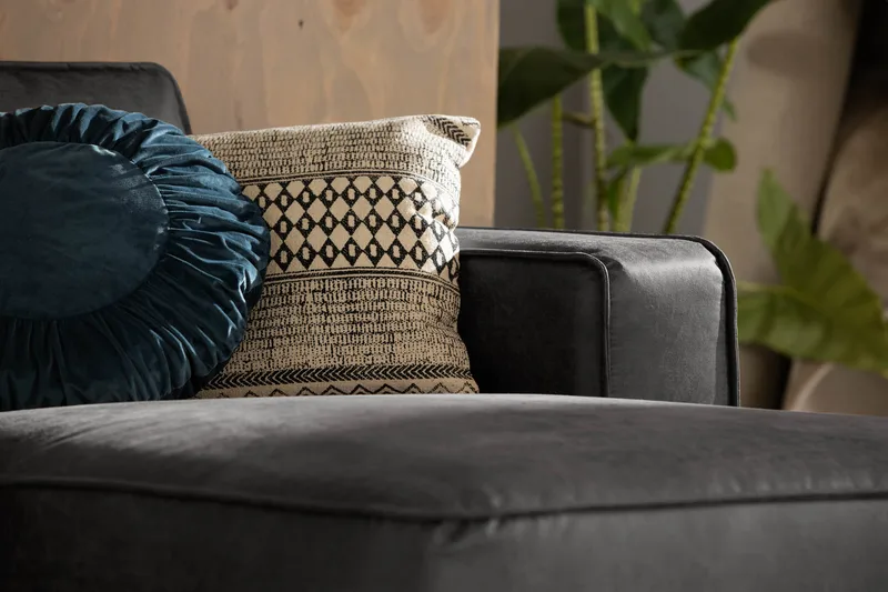 Akron 2-sits Soffa med Divan Höger Bondedläder - Mörkgrå - Möbler - Soffa - Skinnsoffor