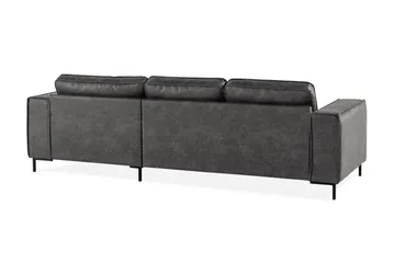 Akron 2-sits Soffa med Divan Höger Bondedläder - Mörkgrå - Möbler - Soffa - Skinnsoffor