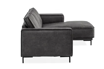 Akron 2-sits Soffa med Divan Höger Bondedläder - Mörkgrå - Möbler - Soffa - Skinnsoffor