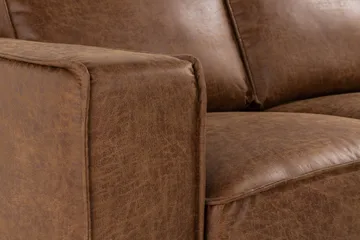 Akron 2-sits Soffa med Divan Vänster Bondedläder - Brun - Möbler - Soffa - Skinnsoffor