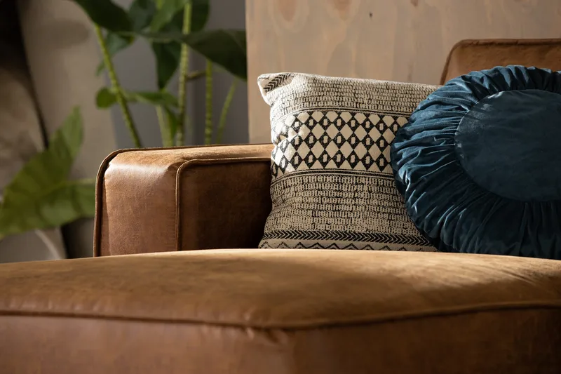 Akron 2-sits Soffa med Divan Vänster Bondedläder - Brun - Möbler - Soffa - Skinnsoffor