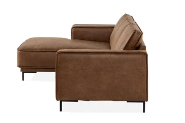 Akron 2-sits Soffa med Divan Vänster Bondedläder - Brun - Möbler - Soffa - Skinnsoffor