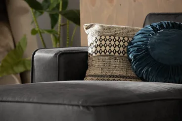 Akron 2-sits Soffa med Divan Vänster Bondedläder - Mörkgrå - Möbler - Soffa - Skinnsoffor