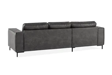 Akron 2-sits Soffa med Divan Vänster Bondedläder - Mörkgrå - Möbler - Soffa - Skinnsoffor