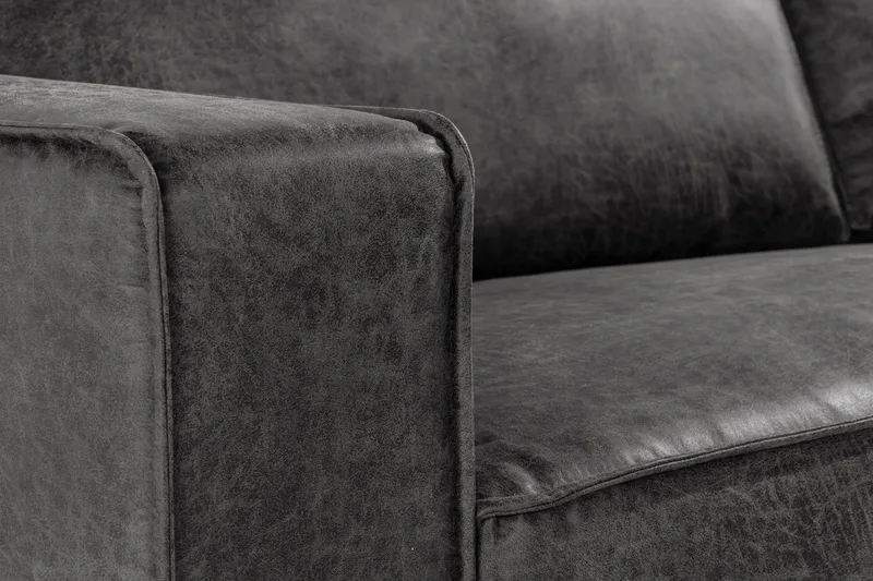 Akron 3-sits Soffa Bondedläder - Mörkgrå - Möbler - Soffa - Skinnsoffor