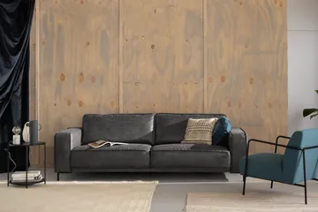Akron 3-sits Soffa Bondedläder - Mörkgrå - Möbler - Soffa - Skinnsoffor