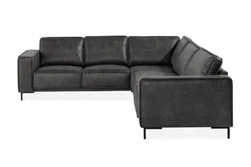 Akron Hörnsoffa Bondedläder - Mörkgrå - Möbler - Soffa - Skinnsoffor
