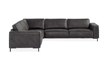 Akron Hörnsoffa Bondedläder - Mörkgrå - Möbler - Soffa - Skinnsoffor