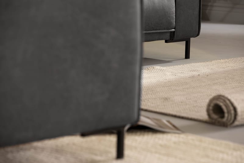 Akron Hörnsoffa Bondedläder - Mörkgrå - Möbler - Soffa - Skinnsoffor