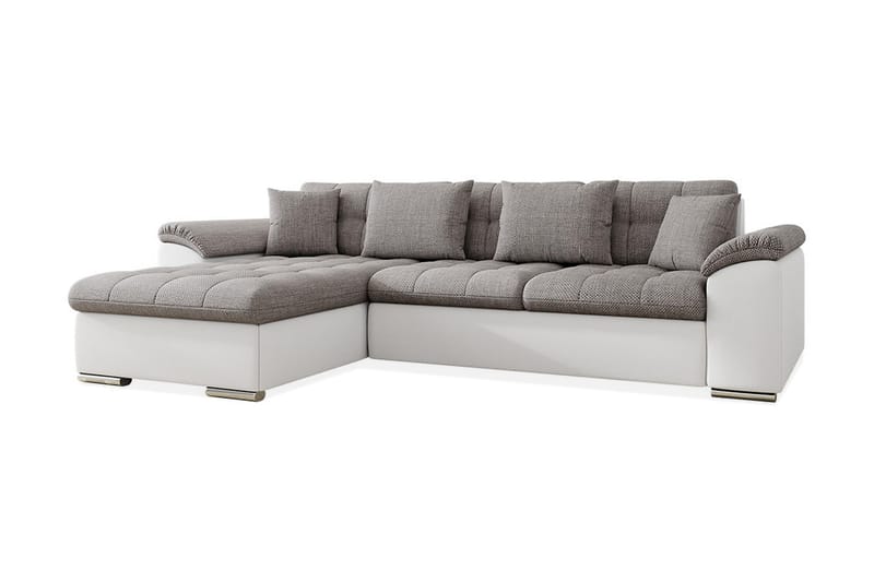 Camior Divanbäddsoffa 280x160x76 cm - Grå/Vit - Bäddsoffa - Bäddsoffa divan - Skinnsoffor