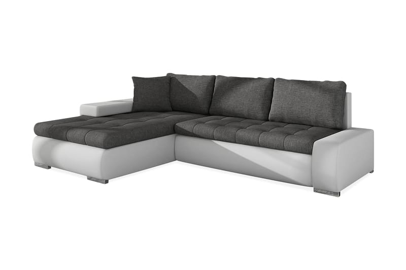 Cerys Divanbäddsoffa 265x185x85 cm Universal - Grå/Vit - Bäddsoffa - Bäddsoffa divan - Skinnsoffor