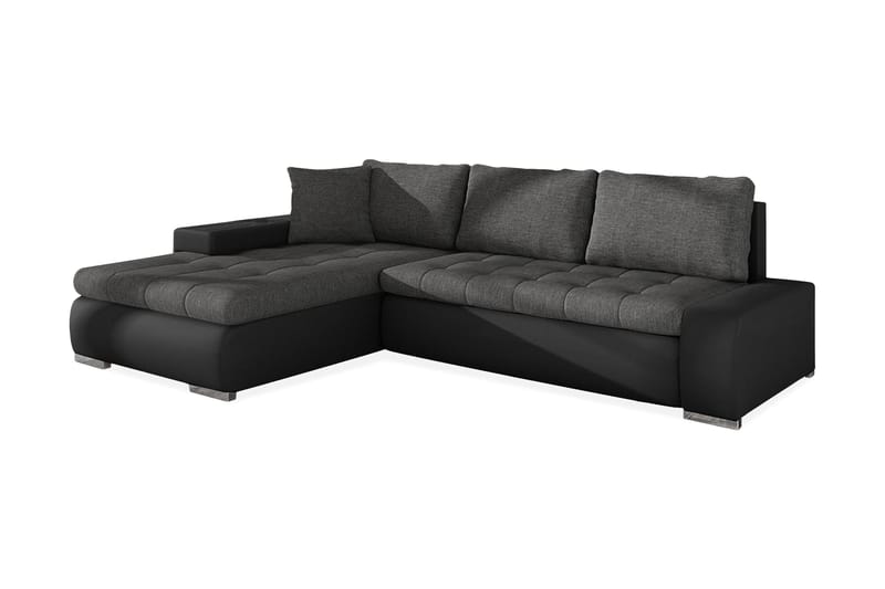 Cerys Divanbäddsoffa 265x185x85 cm Universal - Svart - Bäddsoffa - Bäddsoffa divan - Skinnsoffor