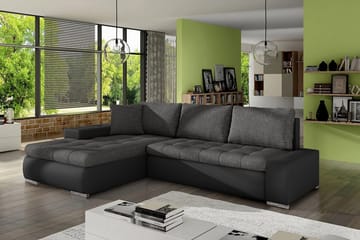 Cerys Divanbäddsoffa 265x185x85 cm Universal - Svart - Möbler - Soffa - Skinnsoffor