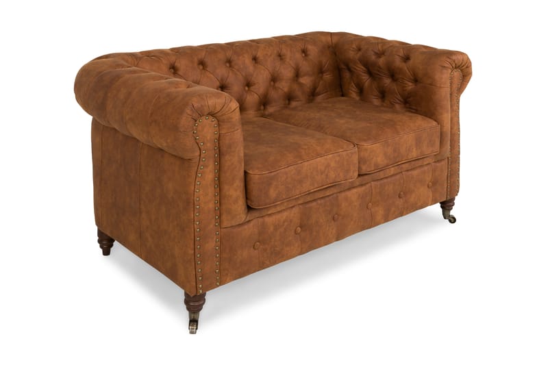 Chesterfield Deluxe 2-sits Soffa - Cognac - Skinnsoffor - 2 sits soffa - Chesterfield soffa