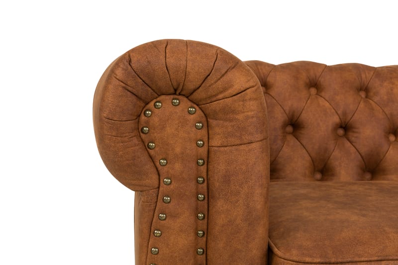 Chesterfield Deluxe 2-sits Soffa - Cognac - Skinnsoffor - 2 sits soffa - Chesterfield soffa