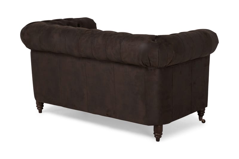 Chesterfield Deluxe 2-sits Soffa - Mörkbrun - Skinnsoffor - 2 sits soffa - Chesterfield soffa