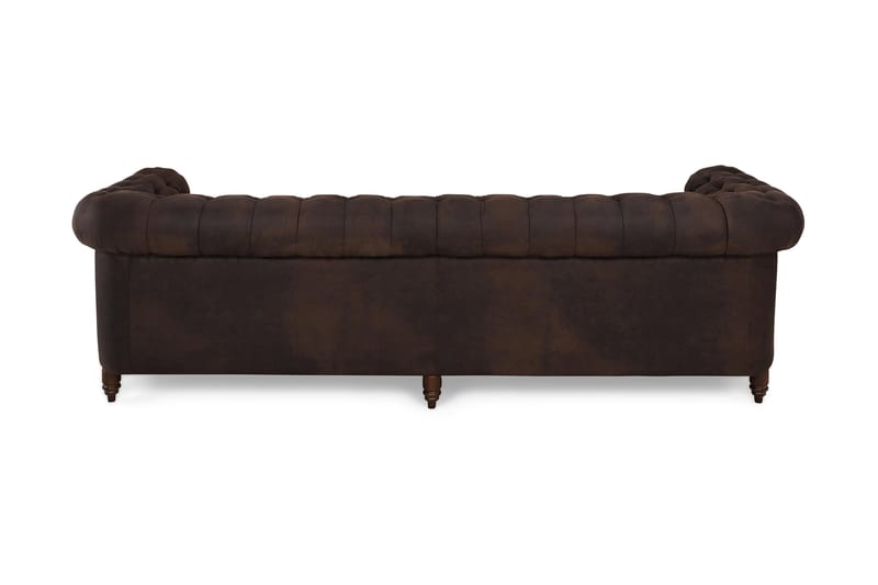 Chesterfield Deluxe 4-sits Soffa - Mörkbrun - Skinnsoffor - 4 sits soffa - Chesterfield soffa