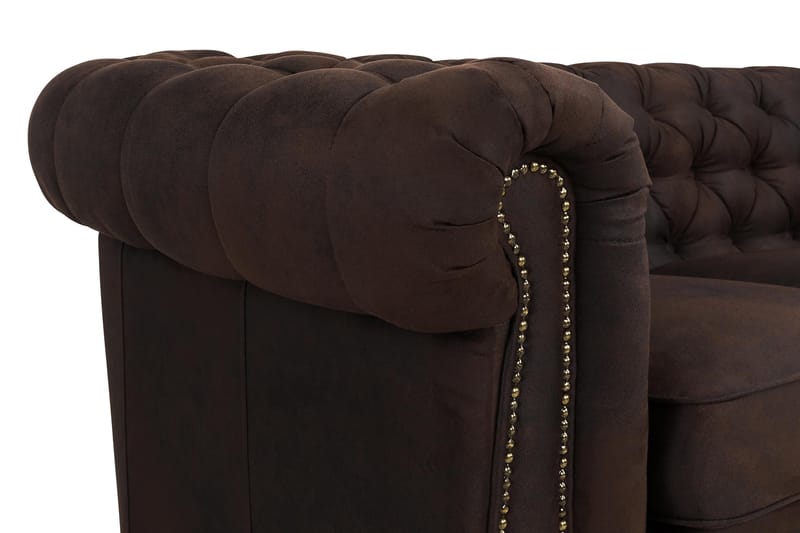Chesterfield Deluxe 4-sits Soffa - Mörkbrun - Skinnsoffor - Chesterfield soffa - 4 sits soffa