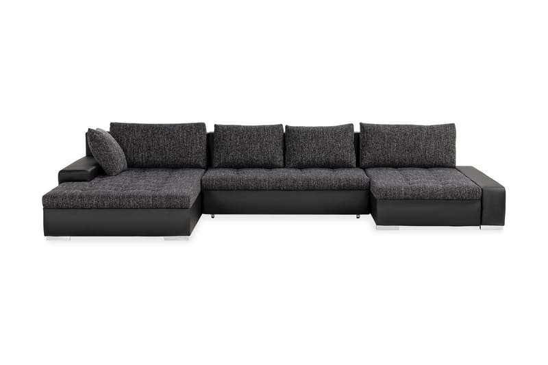 Cillo 2-sits Bäddsoffa - Svart/Grå - Bäddsoffa - Skinnsoffor - U bäddsoffa - Bäddsoffa divan