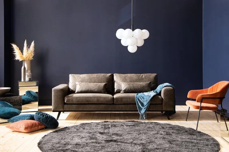 Copenhagen 3-sits Soffa i Konstläder - Mörkgrå - Möbler - Soffa - Skinnsoffor