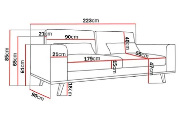 Copenhagen 3-sits Soffa i Konstläder - Mörkgrå - Möbler - Soffa - Skinnsoffor