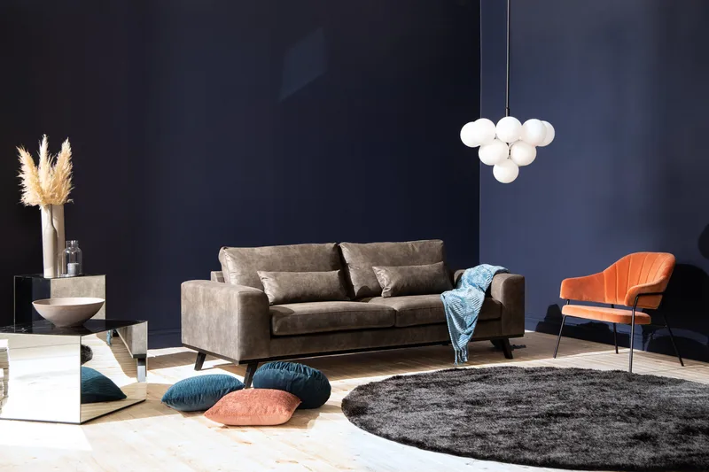 Copenhagen 3-sits Soffa i Konstläder - Mörkgrå - Möbler - Soffa - Skinnsoffor