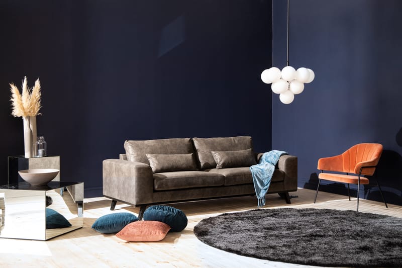 Copenhagen 3-sits Soffa i Konstläder - Mörkgrå - Möbler - Soffa - Skinnsoffor