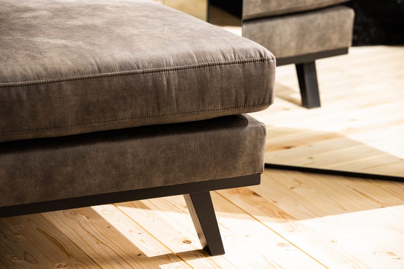 Copenhagen 4-sits Högervänd L-formad Divansoffa i Konstläder - Mörkgrå - Möbler - Soffa - Skinnsoffor