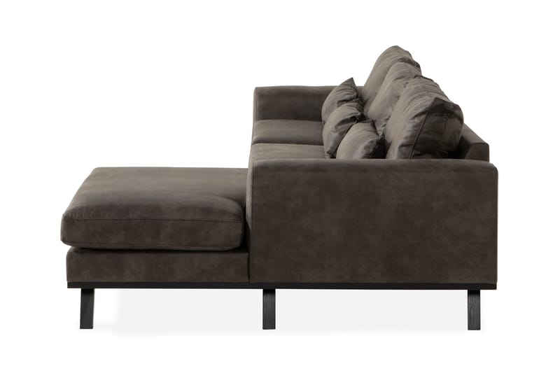 Copenhagen 4-sits Högervänd L-formad Divansoffa i Konstläder - Mörkgrå - Möbler - Soffa - Skinnsoffor