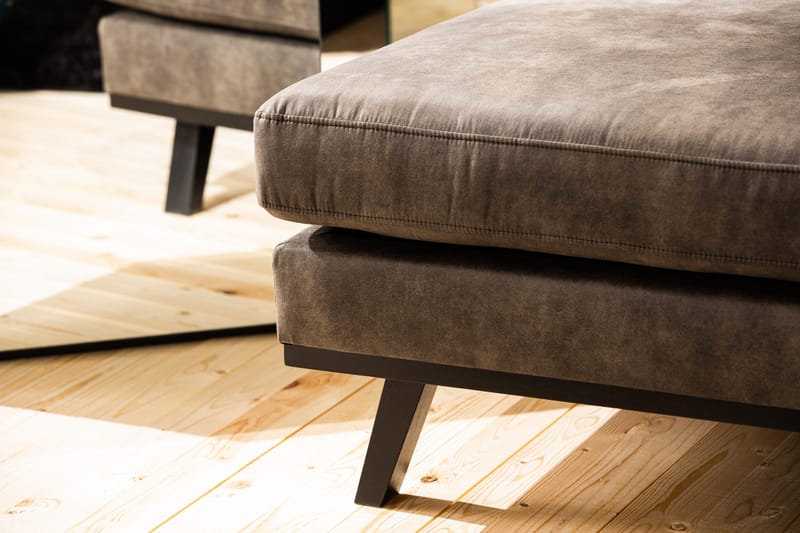 Copenhagen 4-sits Vänstervänd L-formad Divansoffa i Konstläder - Mörkgrå - Möbler - Soffa - Skinnsoffor