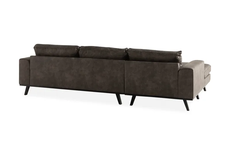 Copenhagen 4-sits Vänstervänd L-formad Divansoffa i Konstläder - Mörkgrå - Möbler - Soffa - Skinnsoffor