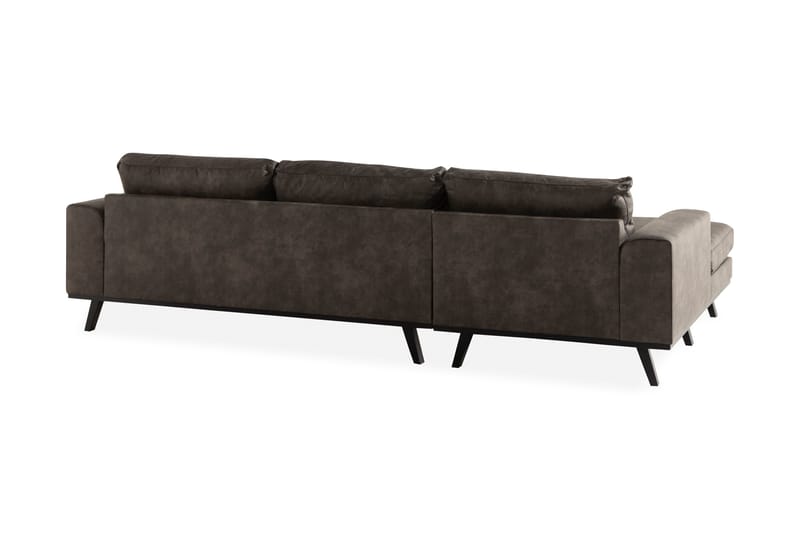 Copenhagen 4-sits Vänstervänd L-formad Divansoffa i Konstläder - Mörkgrå - Möbler - Soffa - Skinnsoffor