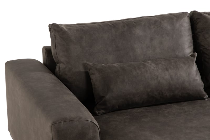 Copenhagen 4-sits Vänstervänd L-formad Divansoffa i Konstläder - Mörkgrå - Möbler - Soffa - Skinnsoffor