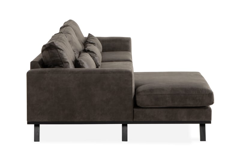 Copenhagen 4-sits Vänstervänd L-formad Divansoffa i Konstläder - Mörkgrå - Möbler - Soffa - Skinnsoffor