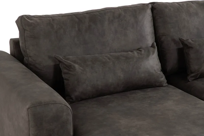 Copenhagen 5-sits Högervänd U-formad Soffa med Divan och Schäslong i Konstläder - Mörkgrå - Möbler - Soffa - Skinnsoffor