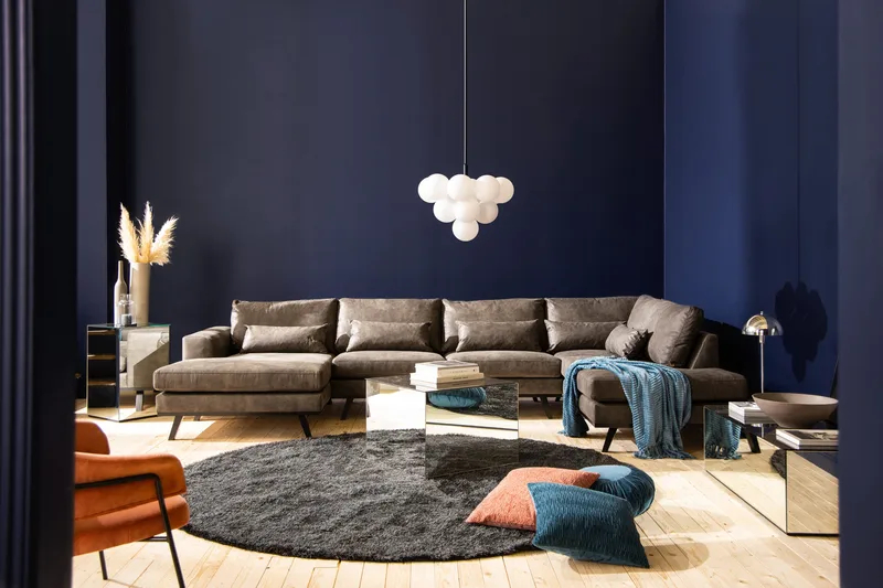 Copenhagen 5-sits Högervänd U-formad Soffa med Divan och Schäslong i Konstläder - Mörkgrå - Möbler - Soffa - Skinnsoffor