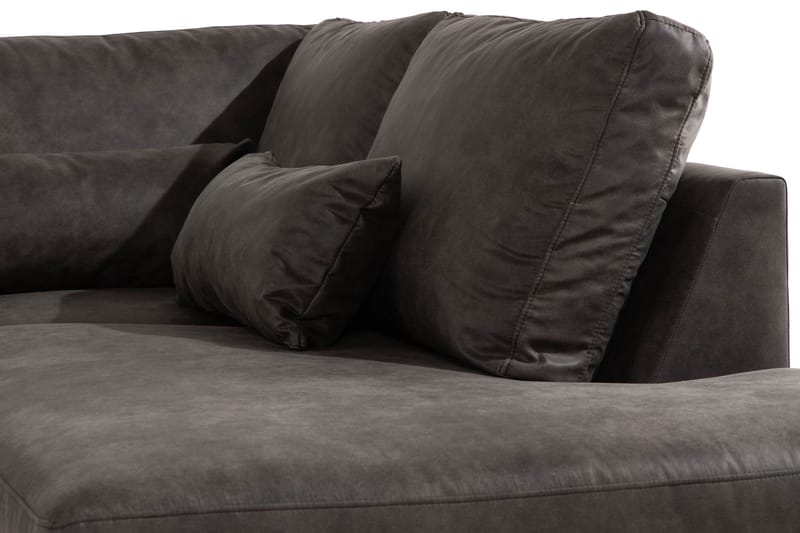 Copenhagen 5-sits Högervänd U-formad Soffa med Divan och Schäslong i Konstläder - Mörkgrå - Möbler - Soffa - Skinnsoffor